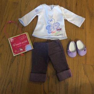 American girl doll outfit w/ charm necklace